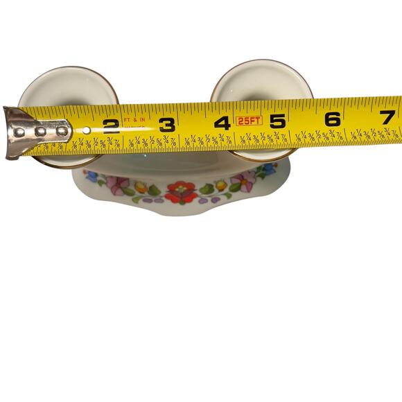 Kalocsa Hungary Handpainted Double Candle Holder Pair Floral Gold Trim Porcelain - Picture 9 of 11